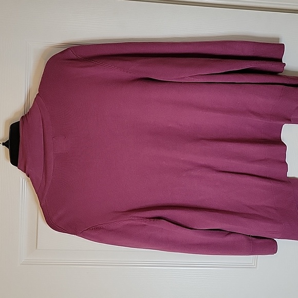 Ruby Rd. Open Front Cardigan Large Flowers Purple - Picture 5 of 5